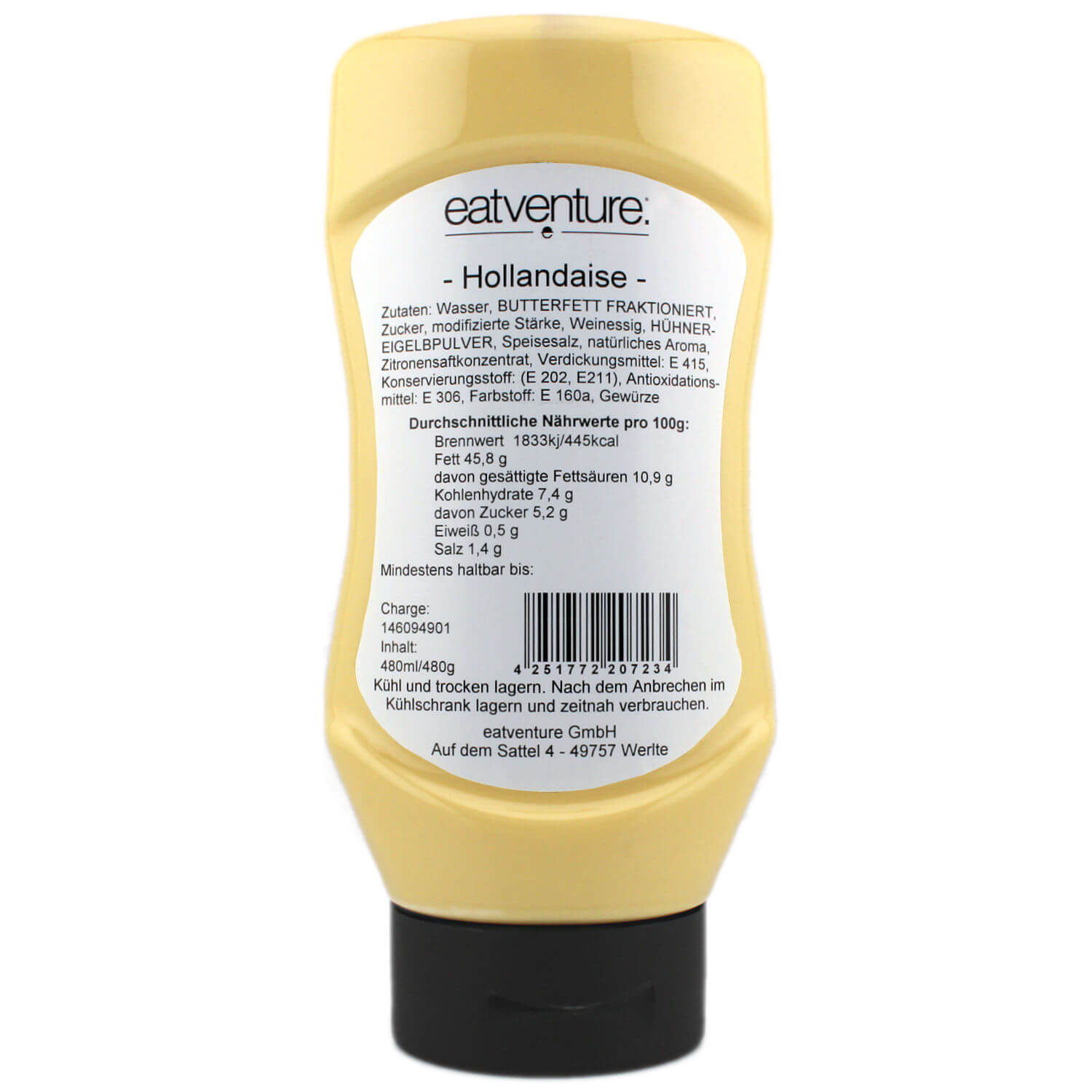 Eatventure Hollo Mayo, Hollandaise-Mayo, 480mL - Rückseite