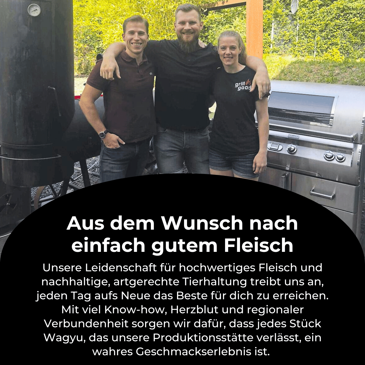 Die Gründer von Meat'n'Food: Joscha Bastians, Daniel Kiefer und Madita Giehl