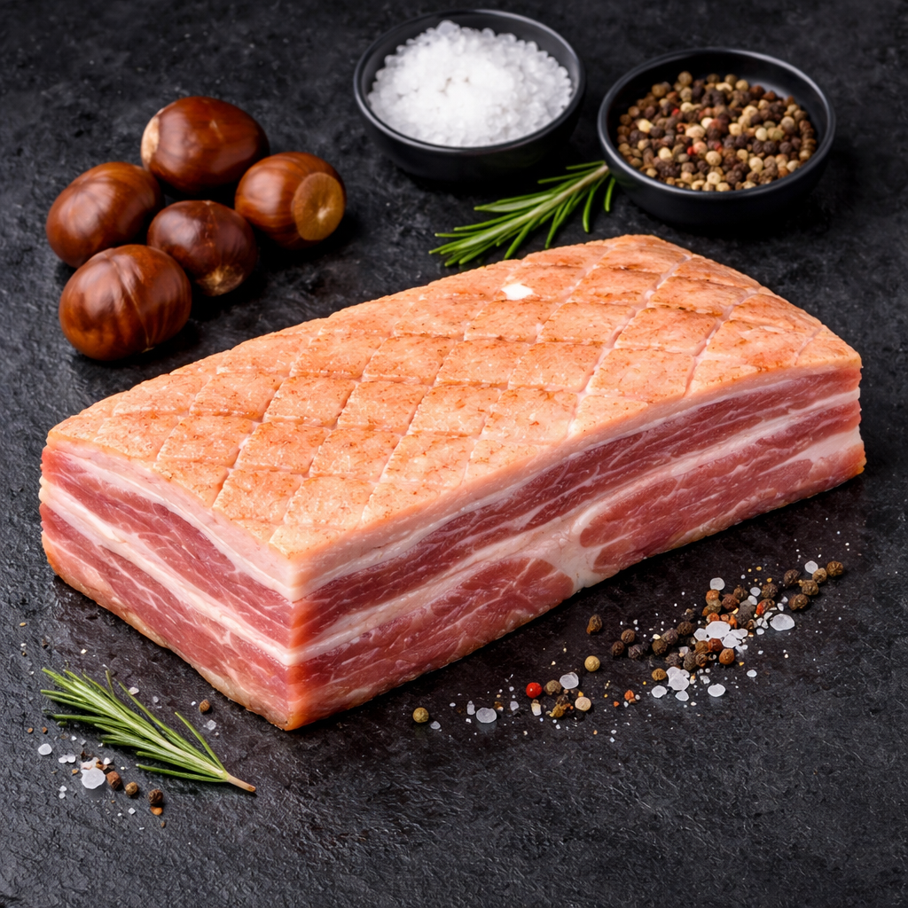 Galicisches Kastanienschwein Bauch ohne Knochen