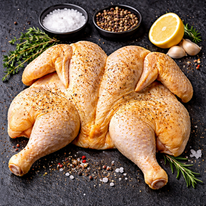 Maishähnchen im Schmetterlingsschnitt