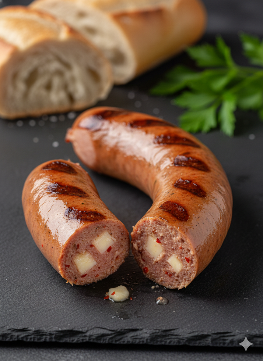 4x Chili Cheese Bratwurst | 100% Fullblood Wagyu | Meat'n'Food